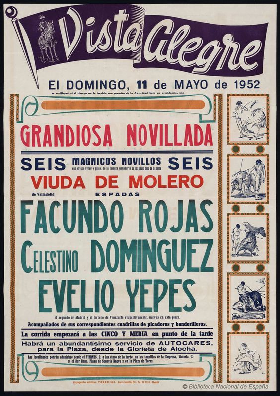 1952:novillada en Vista Alegre