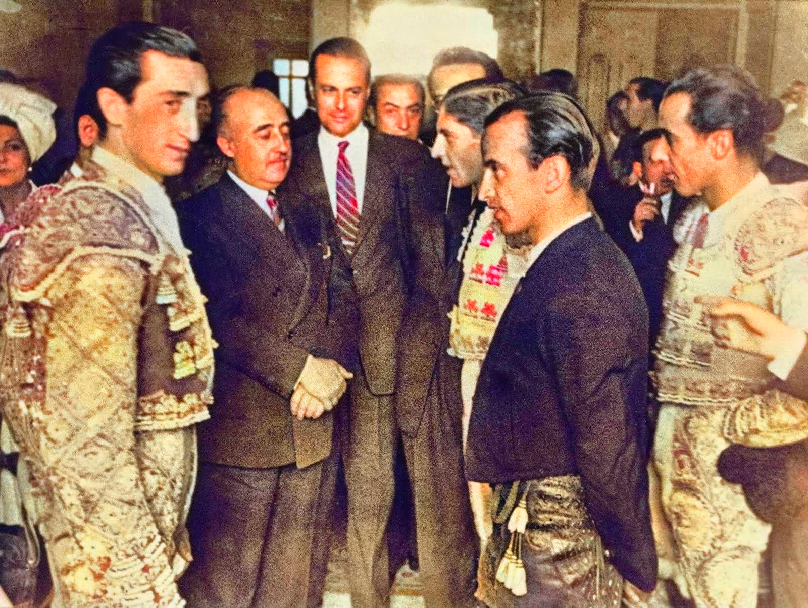 Manolete, Ángel Luis Bienvenida, Álvaro Domecq y S.E. el Jefe del Estado