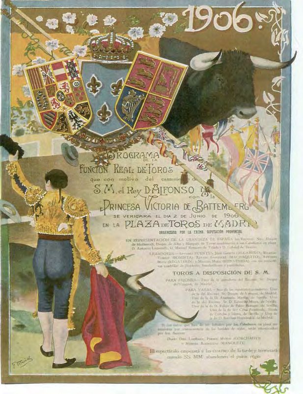 Cartel de la “función real de toros”, con motivo del casamiento de Alfonso XIII y Victoria Eugenia