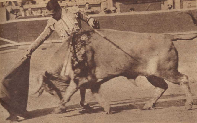 Sanfermines 1960:Curro Romero ante un toro de Álvaro Domecq