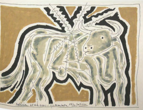 José Luis Galicia:toro con banderillas