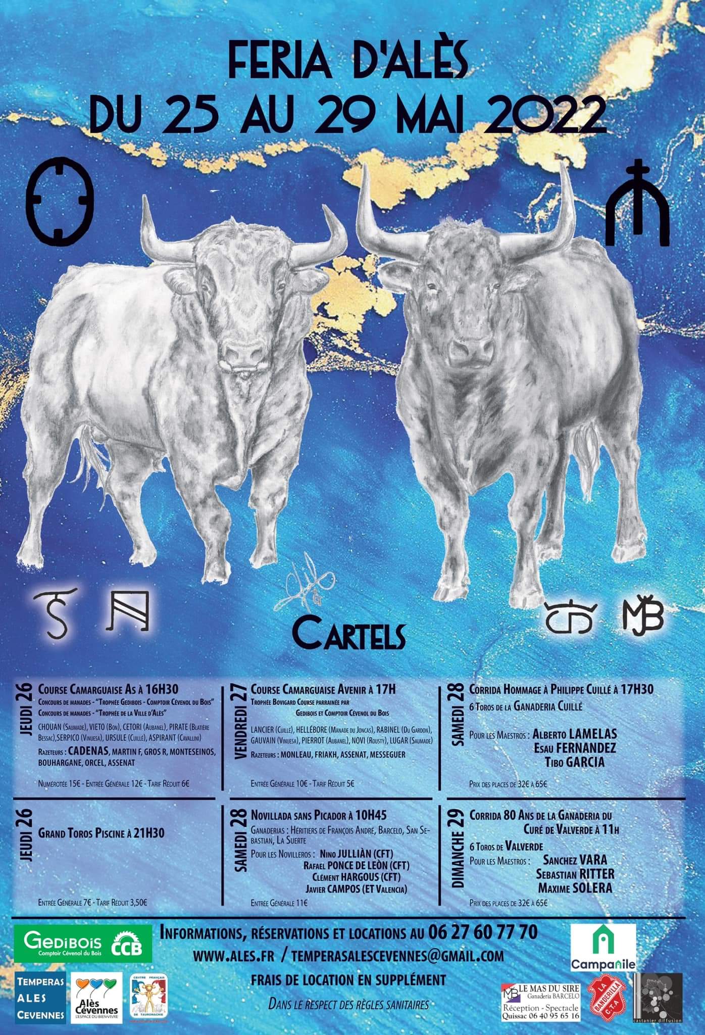 Carteles de la feria de Alès:sólo con ganaderías francesas