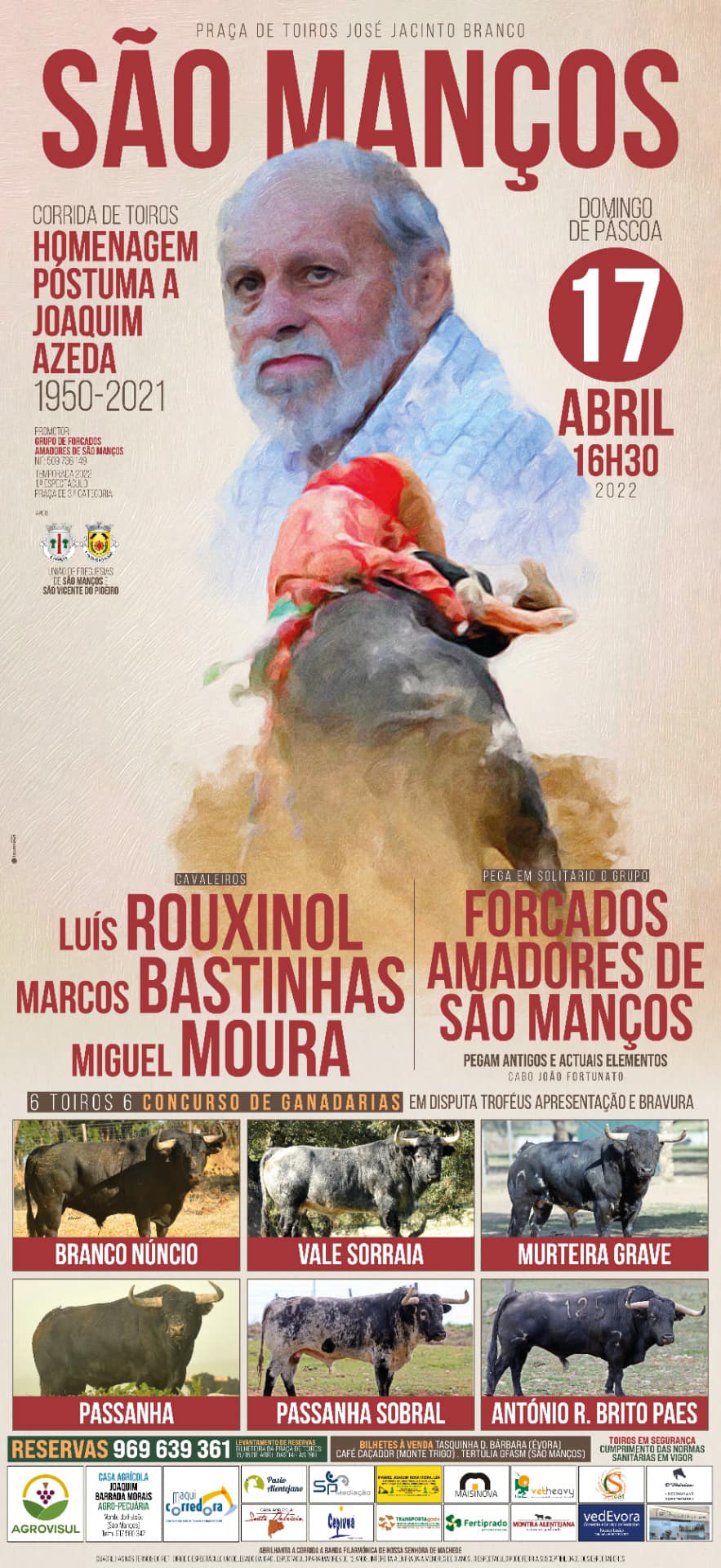 Domingo de Pascua en São Manços:concurso de ganaderías