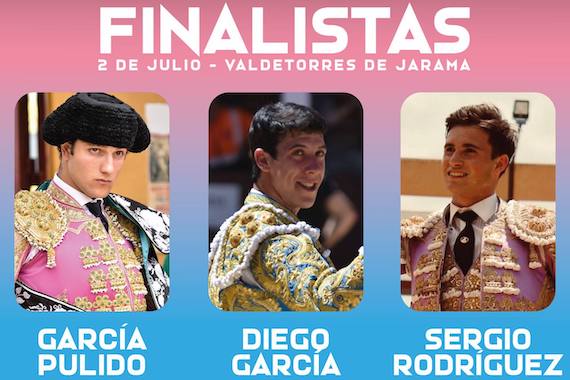 El cartel con los tres finalistas del Circuito de Novilladas de Madrid
