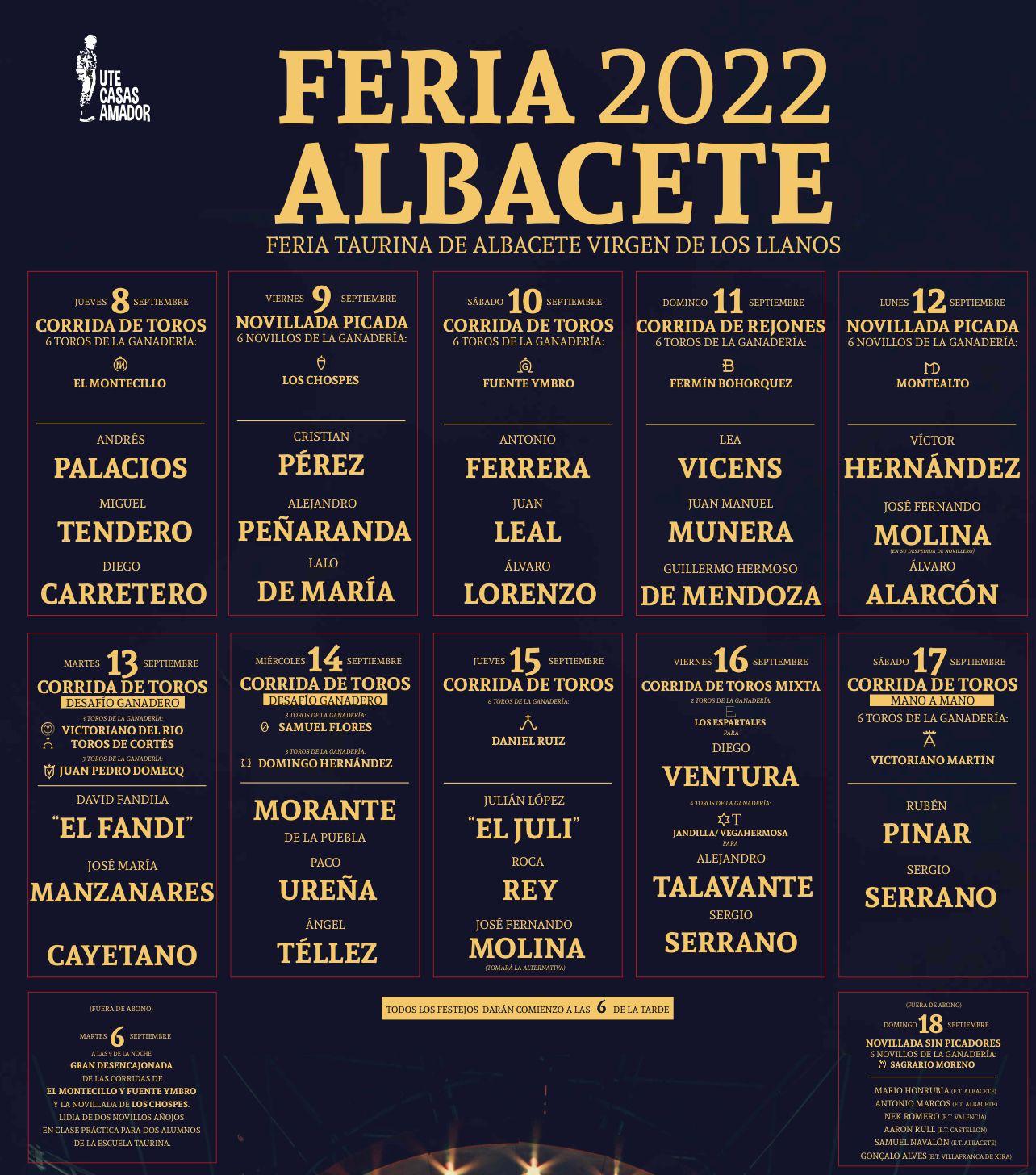 Feria de Albacete 2022. Del 8 al 17 de septiembre