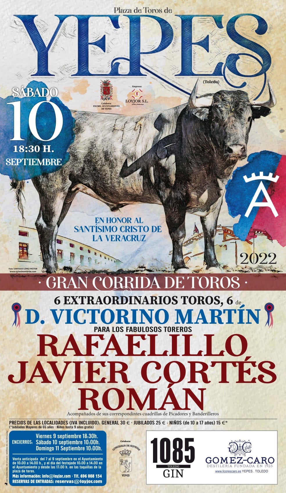 Victorino Martín debutará en Yepes con una terna de valientes