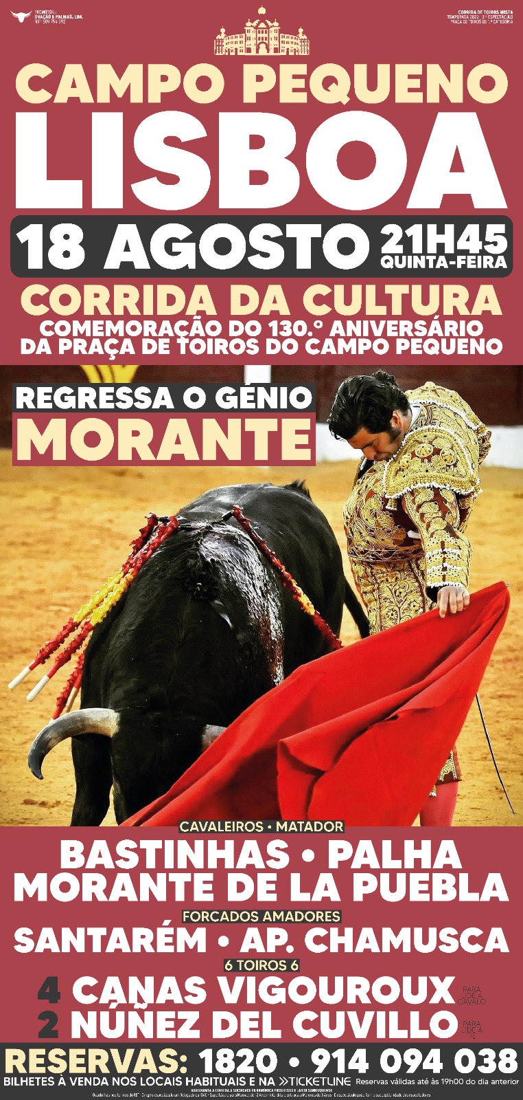 18 de agosto:Morante regresa a Lisboa