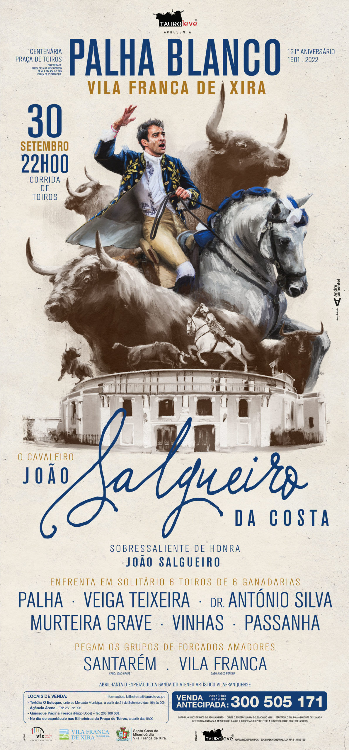 30-S Vila Franca de Xira:encerrona de Salgueiro da Costa con toros de Palha