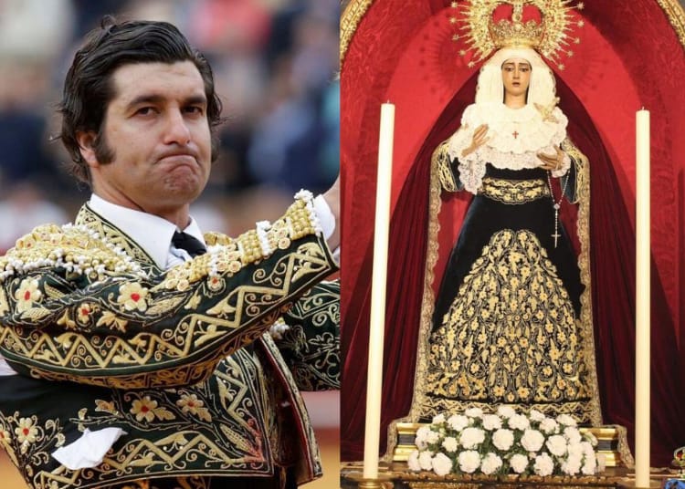 La Virgen de la Caridad viste un traje de Morante como homenaje a los toreros que actuarán en San Miguel