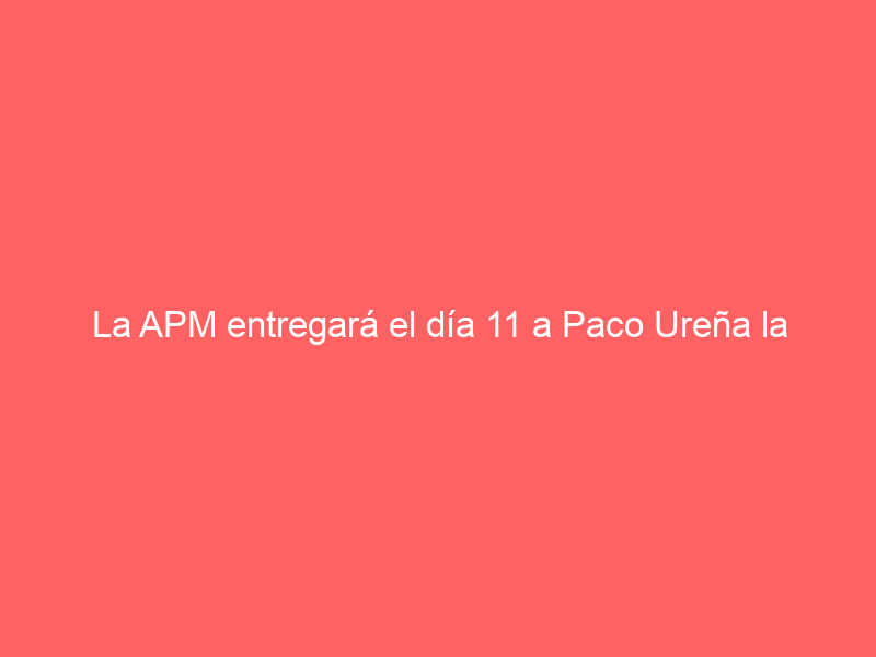 La APM entregará el día 11 a Paco Ureña la Oreja de Oro 2023, otorgada por votación popular