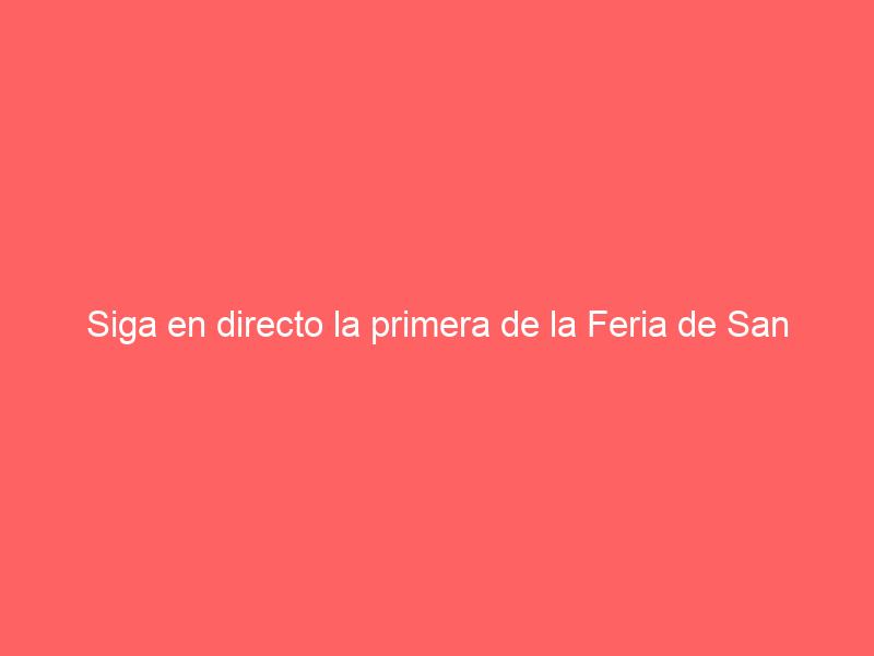 Siga en directo la primera de la Feria de San Miguel