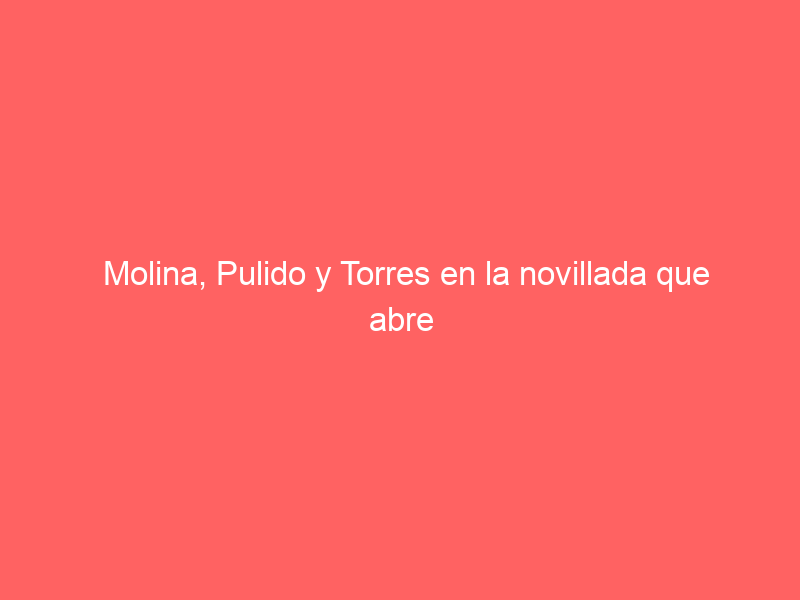 Molina, Pulido y Torres en la novillada que abre el segundo tramo de Otoño