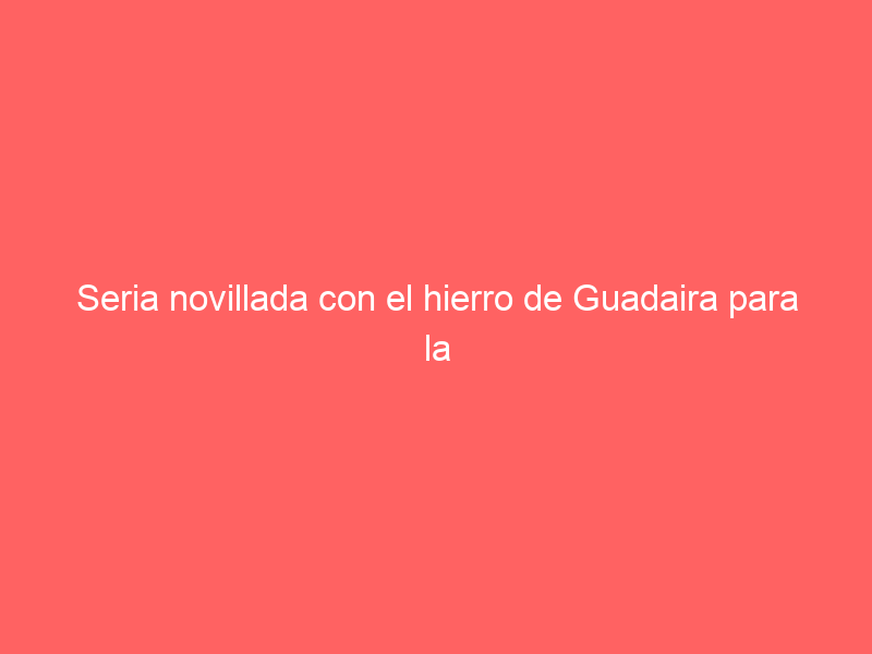Seria novillada con el hierro de Guadaira para la primera novillada de la Feria de Otoño