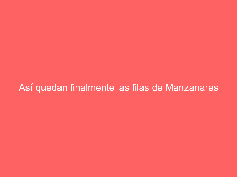 Así quedan finalmente las filas de Manzanares tras los acontecimientos de las últimas semanas en su equipo