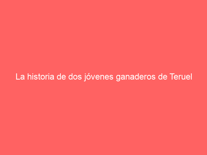 La historia de dos jóvenes ganaderos de Teruel que aún trashuman con bravo: ya están en Córdoba