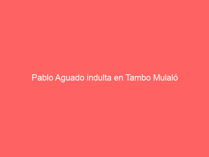 Pablo Aguado indulta en Tambo Mulaló