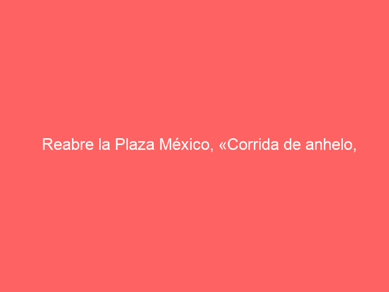 Reabre la Plaza México, «Corrida de anhelo, corrida de desencanto»