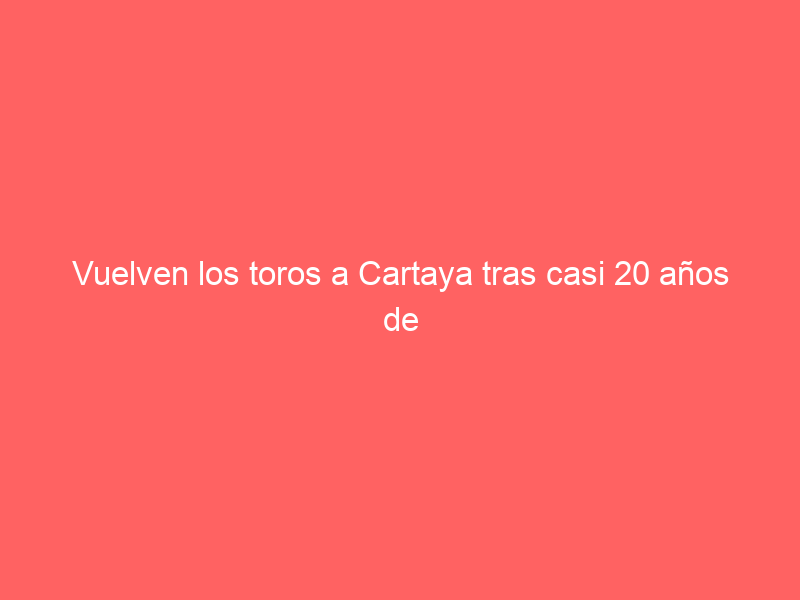Vuelven los toros a Cartaya tras casi 20 años de la mano de Jorge Buendía