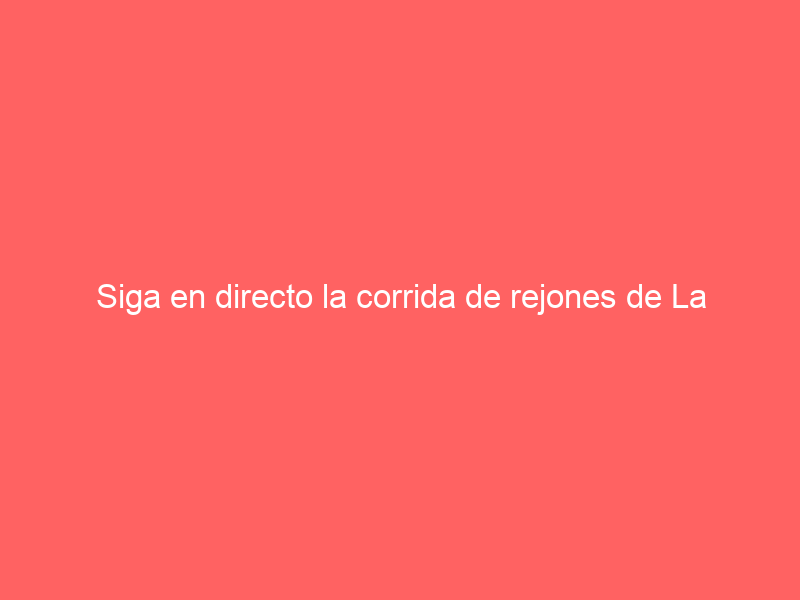 Siga en directo la corrida de rejones de La Magdalena