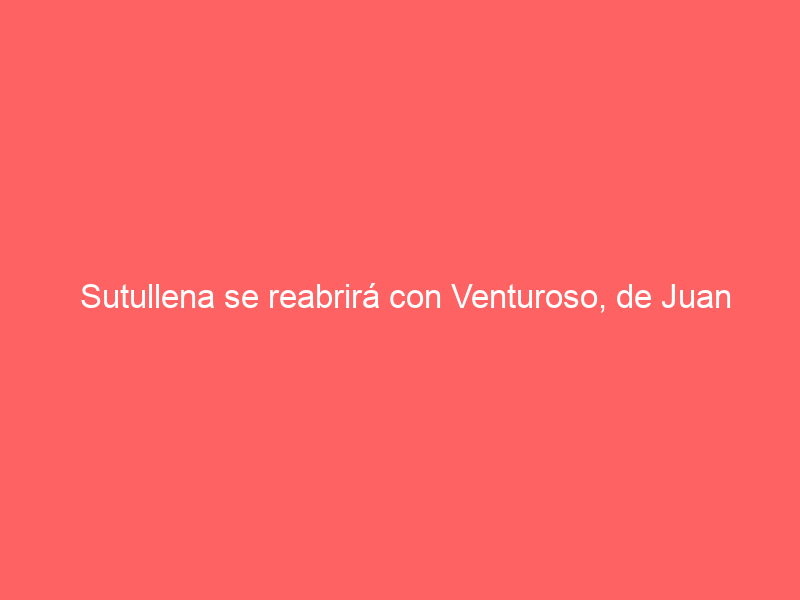 Sutullena se reabrirá con Venturoso, de Juan Pedro Domecq, en la encerrona de Paco Ureña