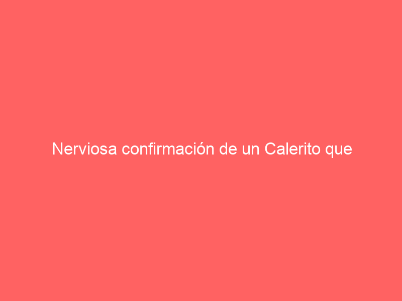 Nerviosa confirmación de un Calerito que dividió opiniones