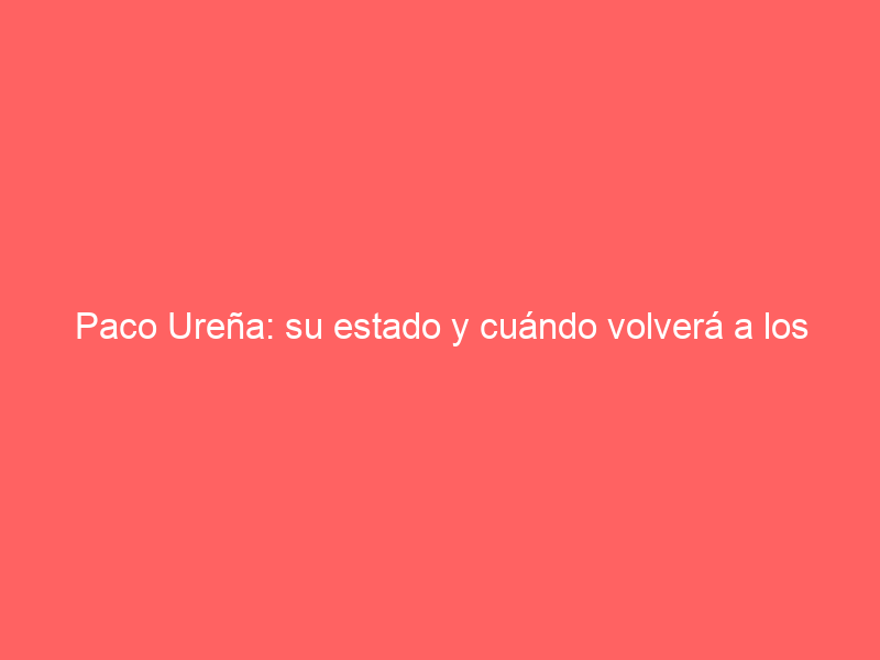 Paco Ureña: su estado y cuándo volverá a los ruedos tras su grave percance