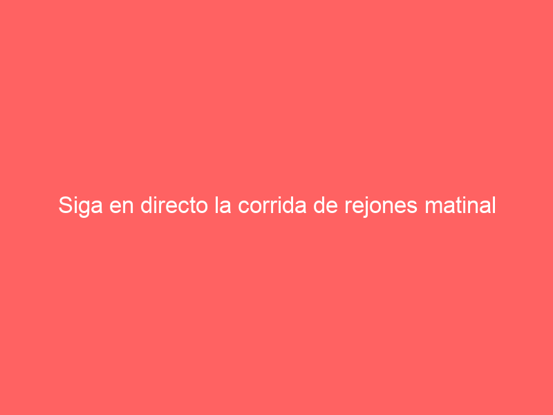 Siga en directo la corrida de rejones matinal desde Arles