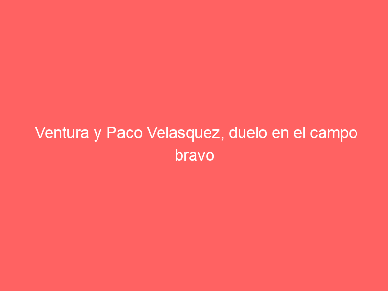 Ventura y Paco Velasquez, duelo en el campo bravo