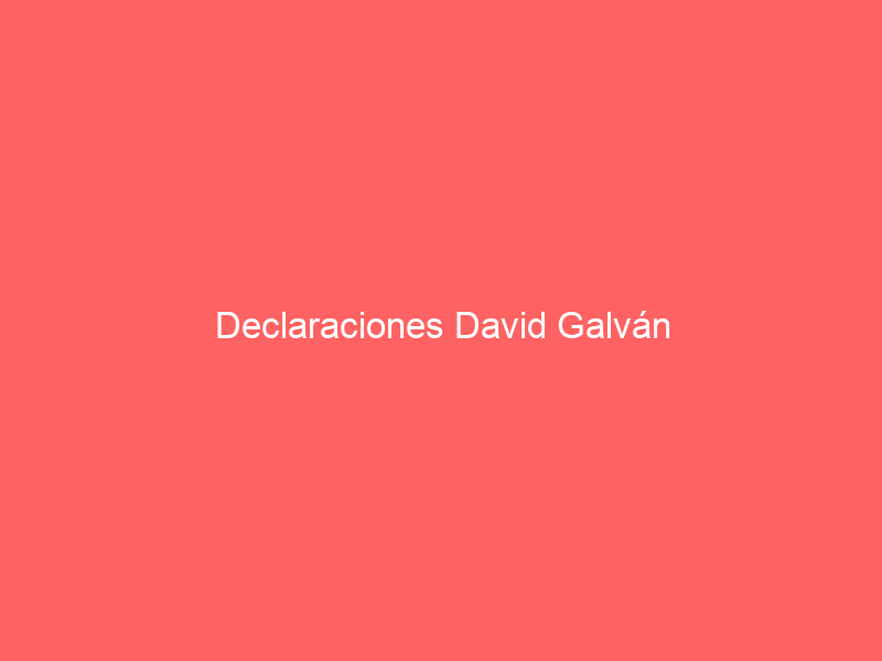 Declaraciones David Galván