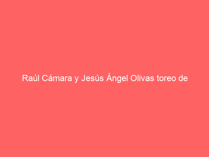 Raúl Cámara y Jesús Ángel Olivas toreo de puerta grande