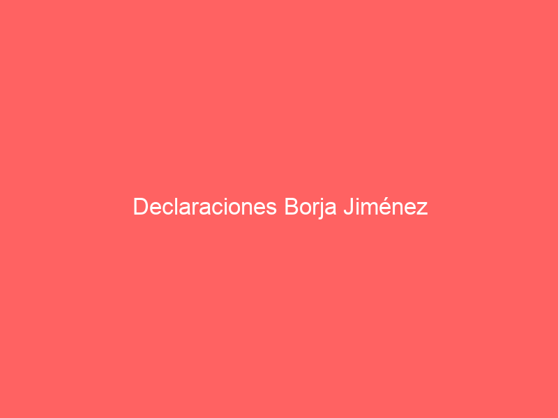 Declaraciones Borja Jiménez