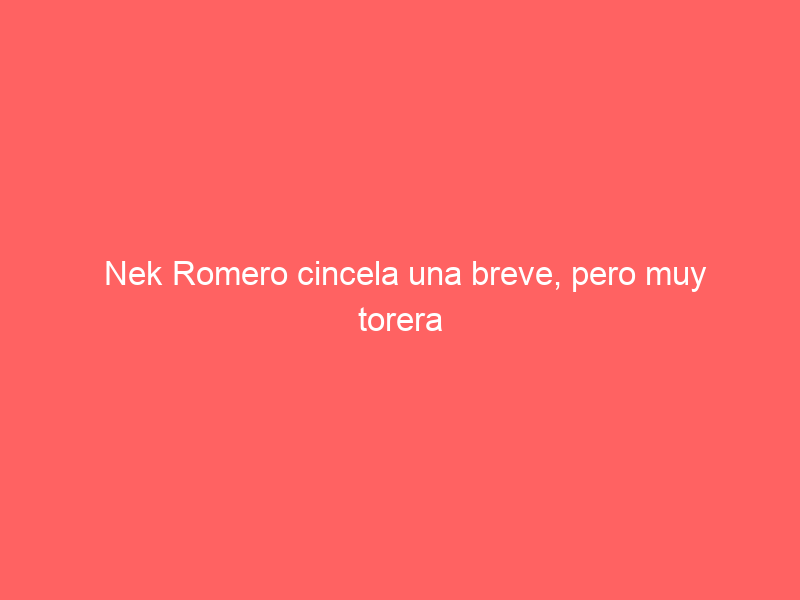 Nek Romero cincela una breve, pero muy torera faena al natural al primero
