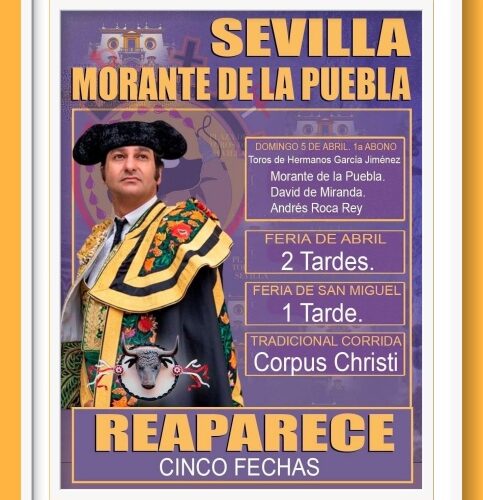Morante de la Puebla vuelve a los ruedos en la Maestranza el Domingo de Resurrección