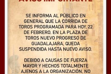 Código Rojo… suspenden corrida de toros en una desquiciada Guadalajara