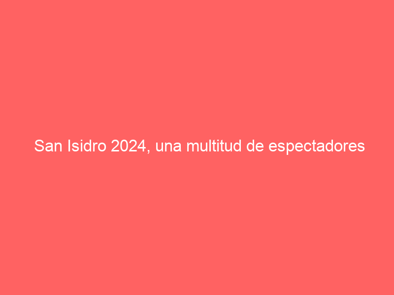 San Isidro 2024, una multitud de espectadores para una fiesta de los toros desnaturalizada.